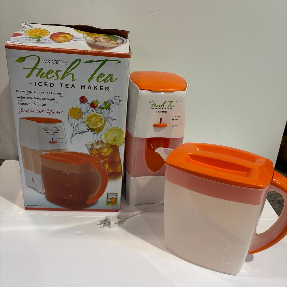 NEW Mr. Coffee FRESH TEA Fast Brew 3-Quart Iced Tea Maker Machine ORANGE TM75 - Picture 4 of 10